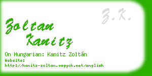 zoltan kanitz business card